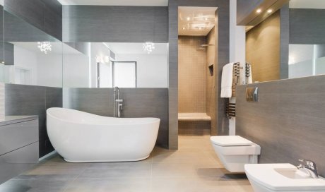 Rénovation complète d'une salle de bains avec baignoire îlot - Nice - POKO BATI